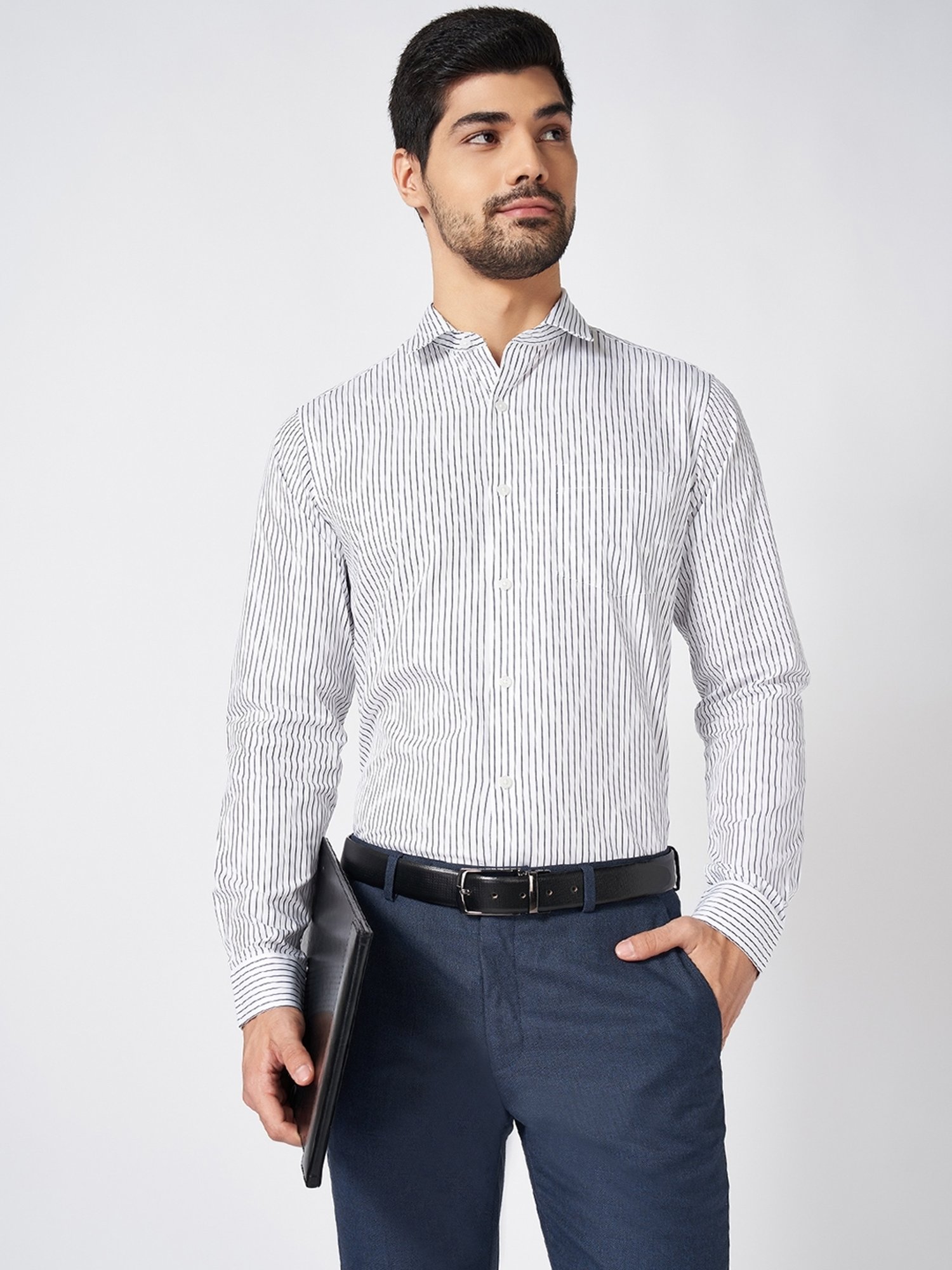 Peregrine by Pantaloons Sea Salt Cotton Slim Fit Tie - Dye Shirt