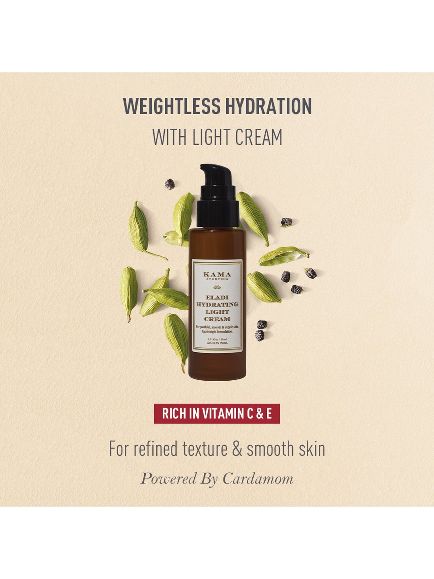 Kama Ayurveda Eladi Hydrating Light Cream - 30 ml