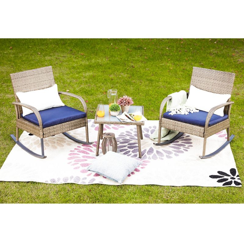 3pc Patio Bistro Set Blue - Patio Festival