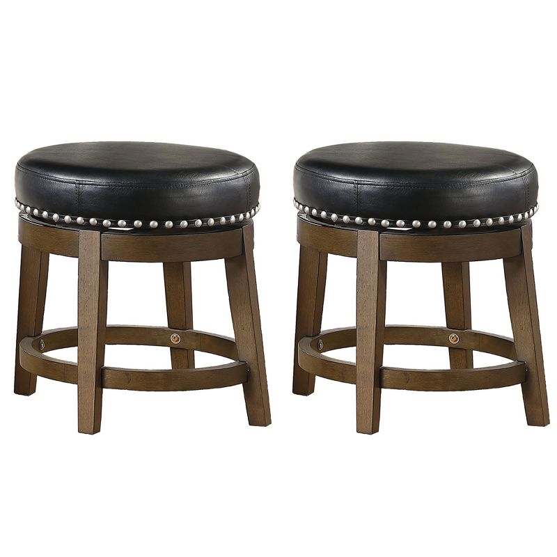 Lexicon Whitby 18 Inch Dining Height Round Swivel Seat Bar Stool, Black (4 Pack)