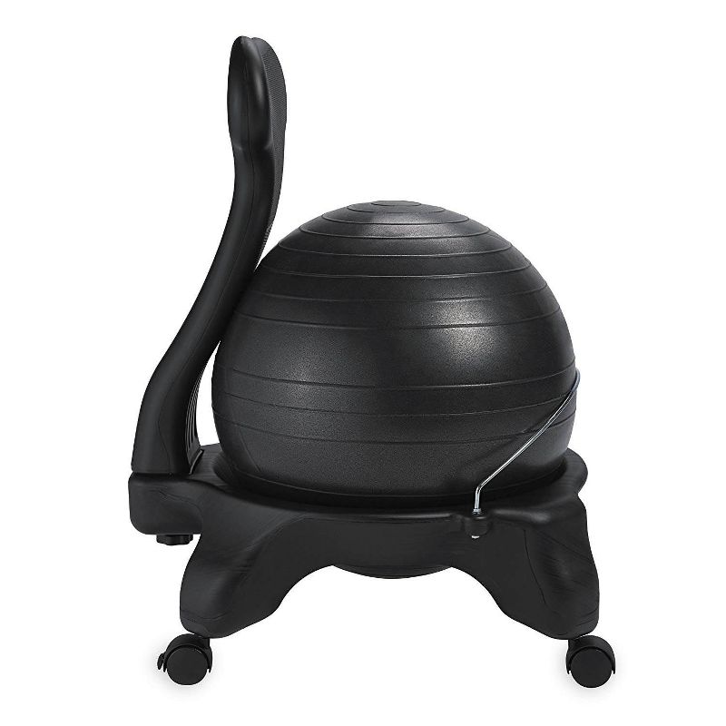 Gaiam Classic Gym Yoga Exercise Fitness Balance Ball Office Desk Chair, Black