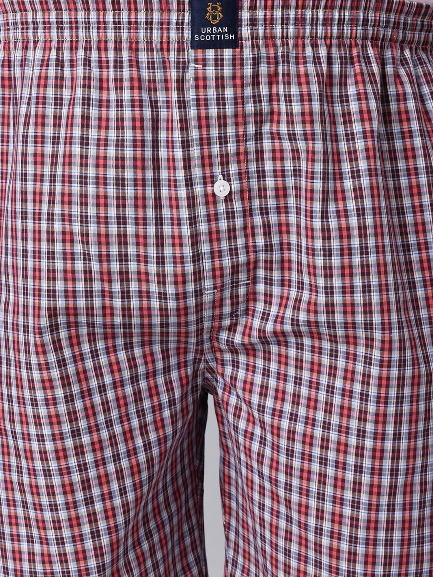 Urban Scottish Multi Cotton Regular fit Checks Boxers