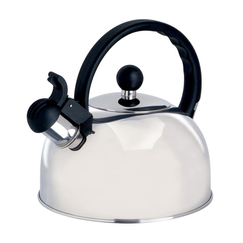 Mr. Coffee 2 Quart Stainless Steel Whistling Tea Kettle with Nylon Handle
