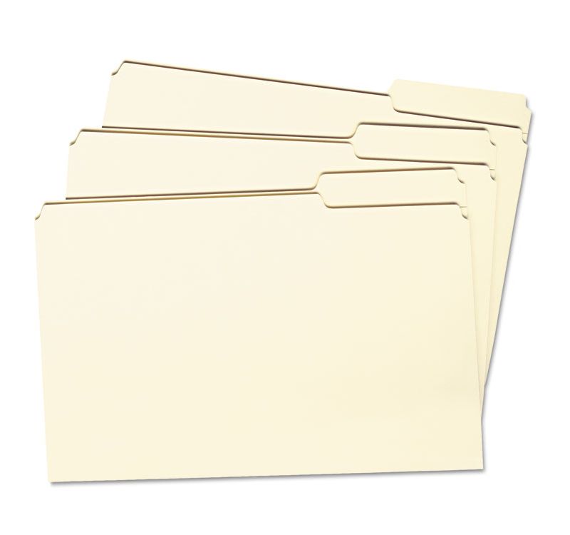 Smead Reinforced End Tab Fastener Folder Two Fasteners Letter Manila 50/BX 34105