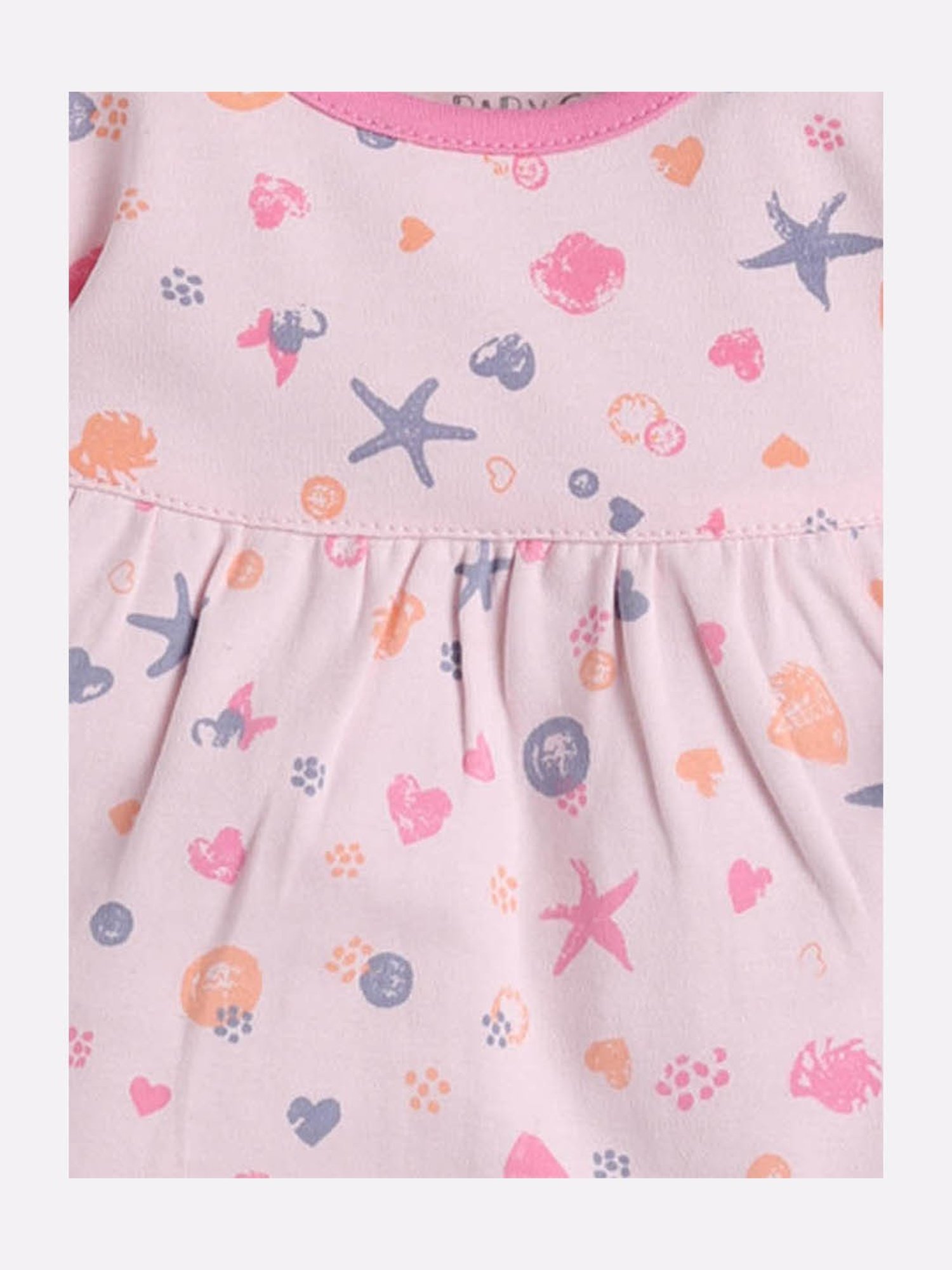 Baby Go Kids Pink Printed Dresses (Pack Of 2)