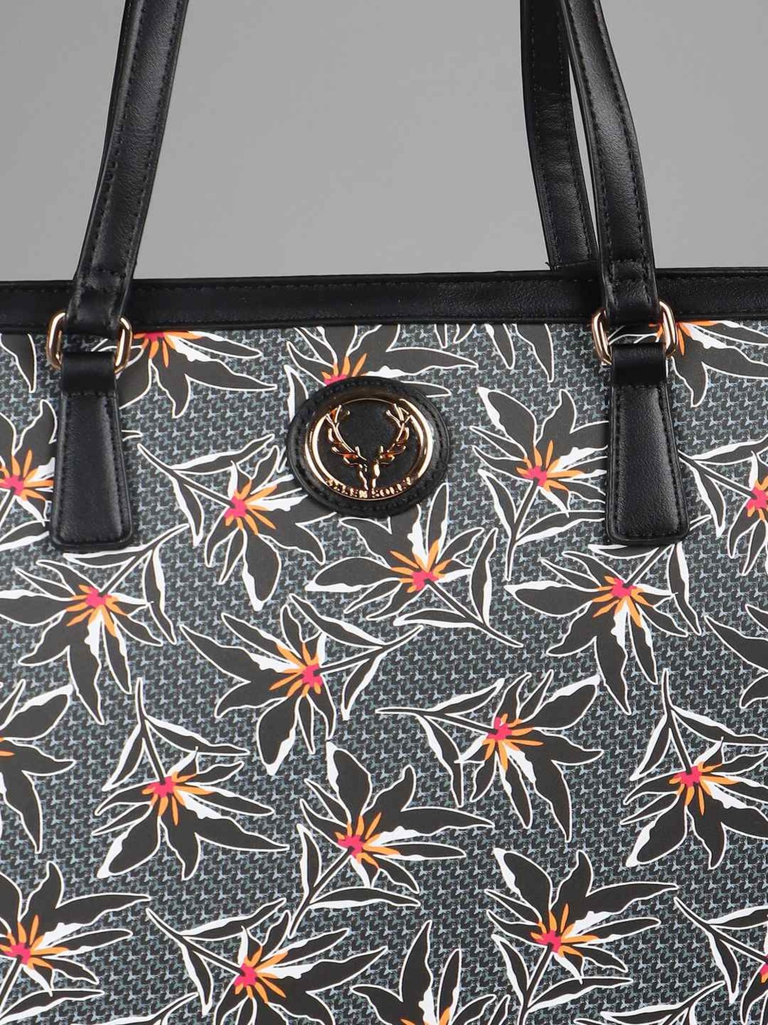 Allen Solly Multicolor Printed Medium Tote Handbag