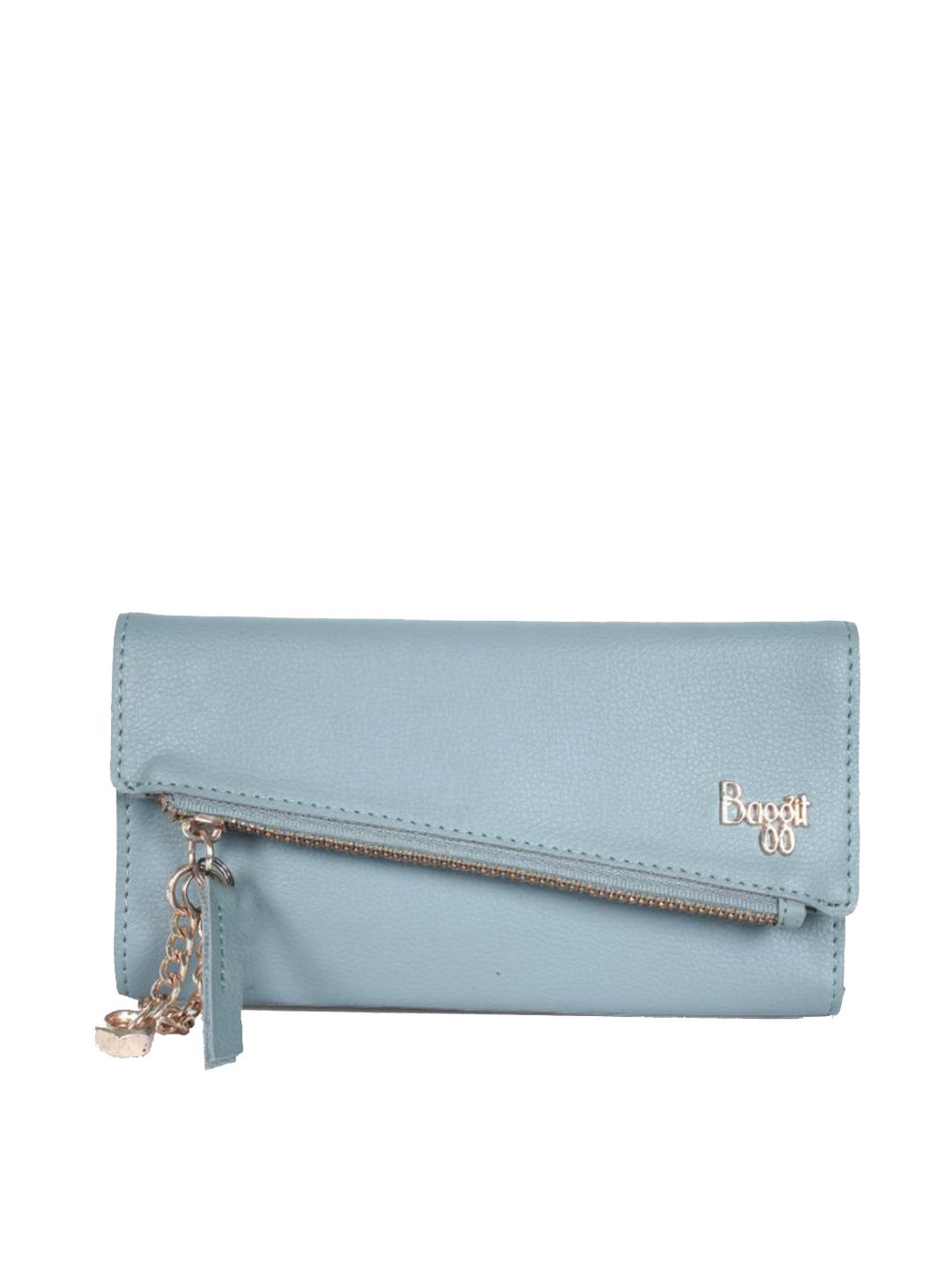 Baggit Blue Solid Tri-Fold Wallet for Women