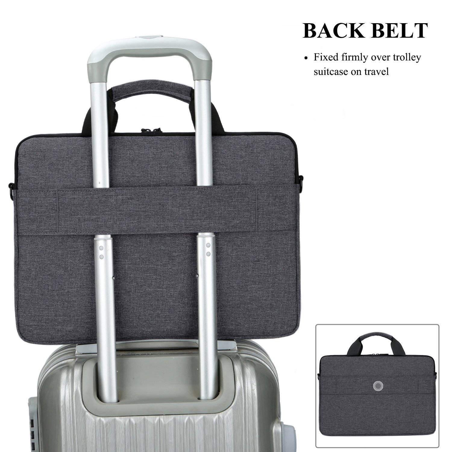 BRINCH 15.6 Inch Laptop Shoulder Bag,Classic Lightweight Slim Portable Laptop Messenger Sleeve Case for Work / Travel,Fits 15 - 15.6 Inches Laptop / Notebook / MacBook / Ultrabook Computer,Black