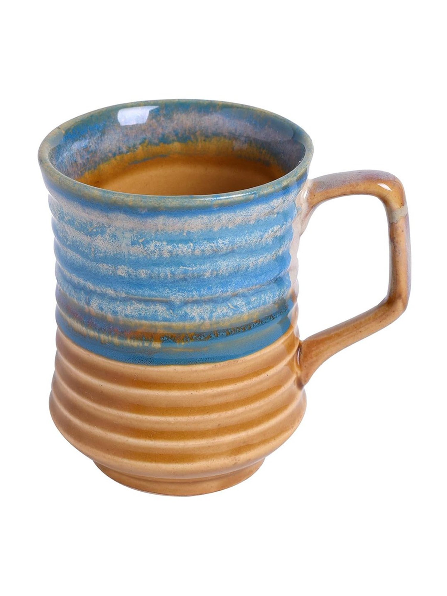 Unravel India studio glazed Multicolor Ceramic Coffee Mug - Set of 2