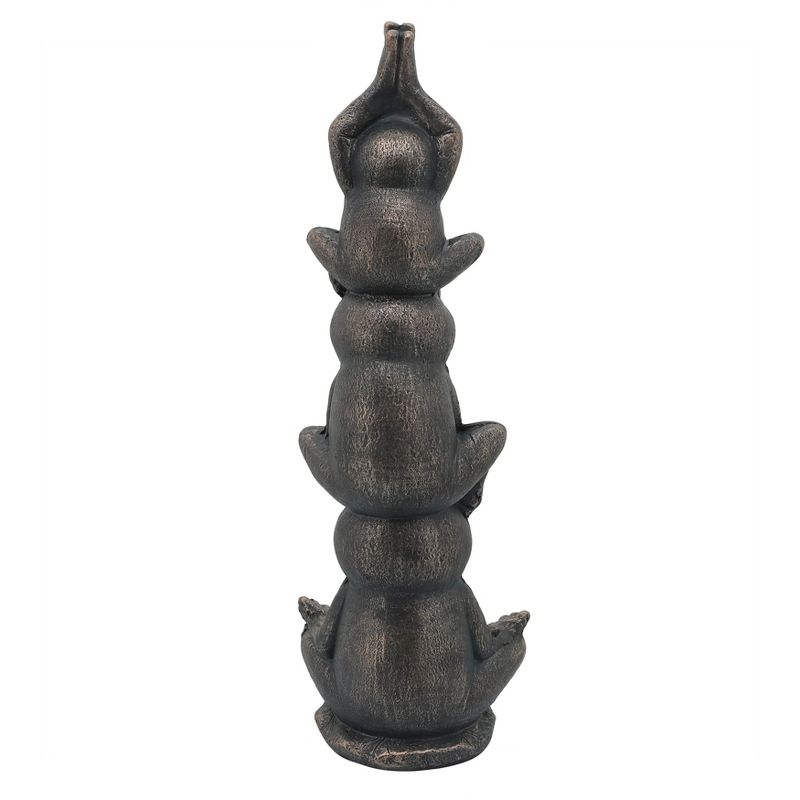 24" Resin Stacking Yoga Frogs Figurine Black - Sagebrook Home
