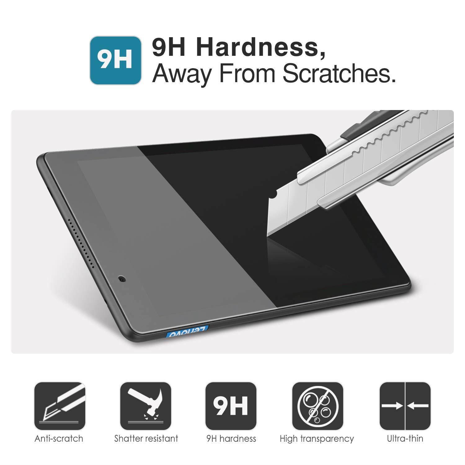 MoKo Screen Protector Replacement for Lenovo Tab E8, Anti-Scratch Bubble-Free Ultra Clear 9H Hardness Tempered Glass Film for Lenovo Tab E8 TB-8304F 2019 Tablet - Clear