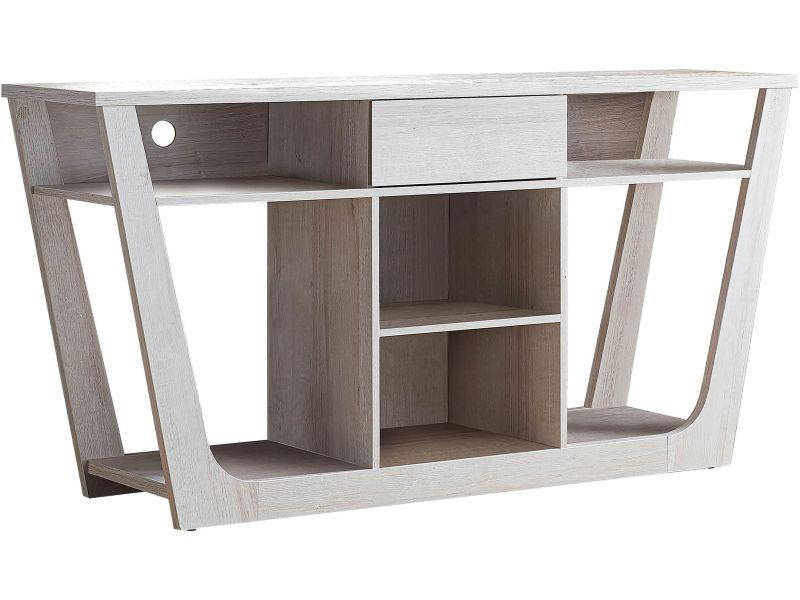 Furniture of America White Oak Frankl Modern Wood 60-Inch TV Stand