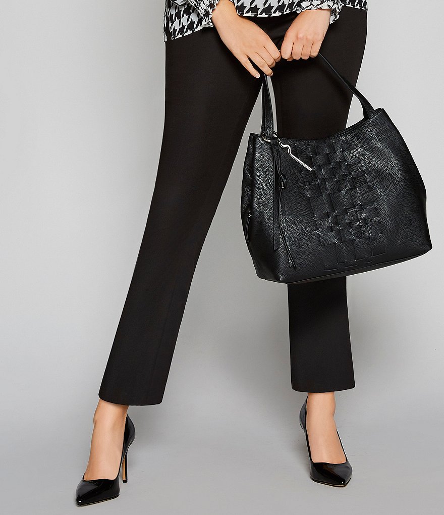 Deltan Tessa Croc-Embossed T-Strap Block Heel Pumps