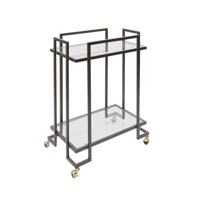 Welland 2 Tier Rectangular Serving Cart Gold - Silverwood
