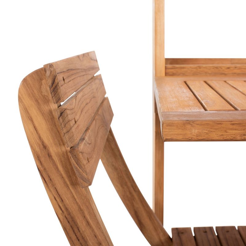 Barley Flower Shelf 3pc Bistro Set - Natural - Safavieh