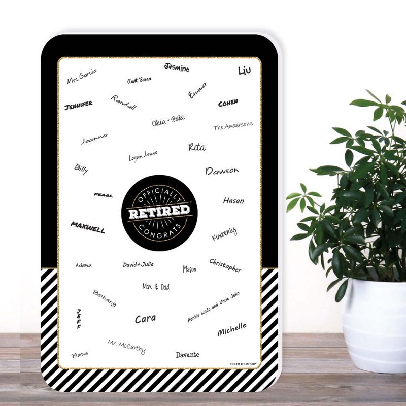 Big Dot of Happiness Happy Retirement - Guest Book Sign - Retirement Party Guestbook Alternative - Signature Mat