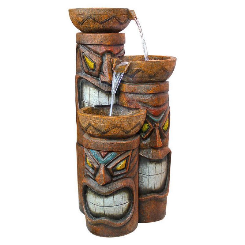 Cascading Aloha Tiki Three-Bowl Garden Fountain - Acorn Hollow