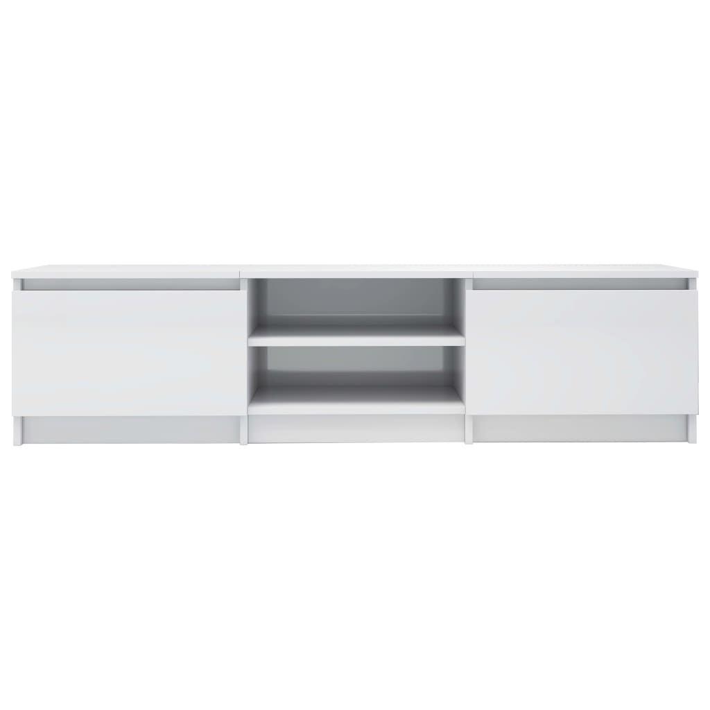 vidaXL TV Cabinet High Gloss White Chipboard Hifi Stand Living Room Lowboard