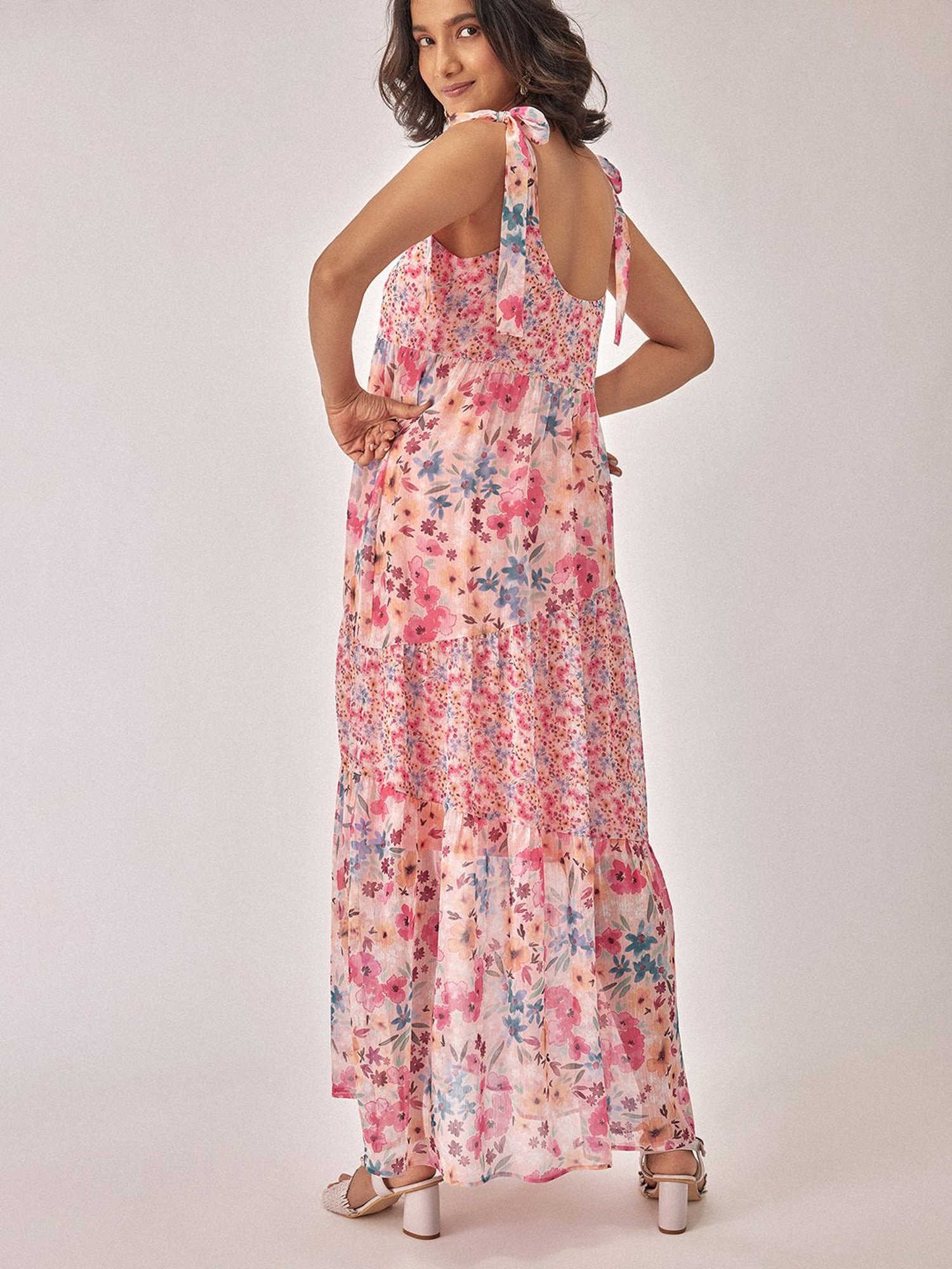 The Label Life Multicolor Floral Tiered Maxi Dress
