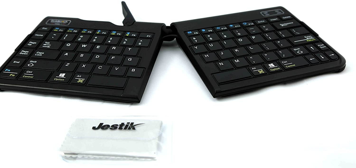 Goldtouch Go!2 Wireless Bluetooth Mobile Keyboard - PC & Mac GTP-0044W Plus Jestik Microfiber Cloth - Value Bundle