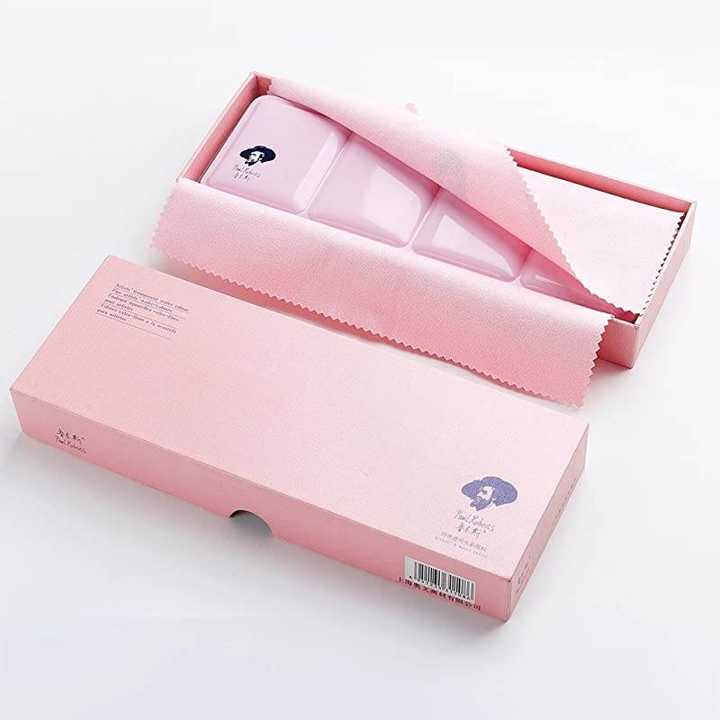 Artist Watercolor Paints-Metallic Glitter Solid Colors-Pink Portable Metal Case with Palette-24 Color Set Sparkle Watercolor