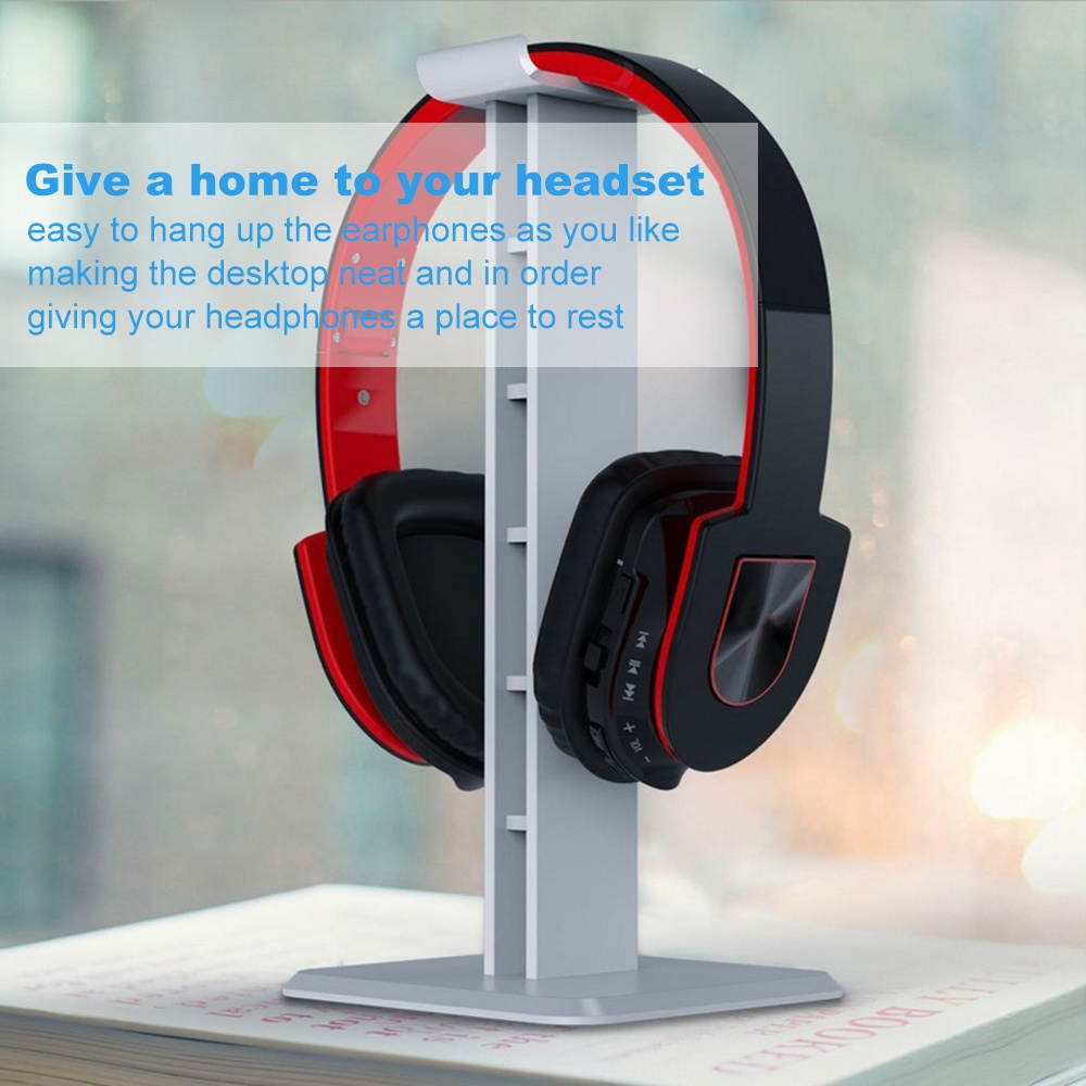 Convenient Headphone Stand Headset Holder All-in-One Solid Earphone Stand ABS Solid Base for All Headphones Fashion Display (Black)