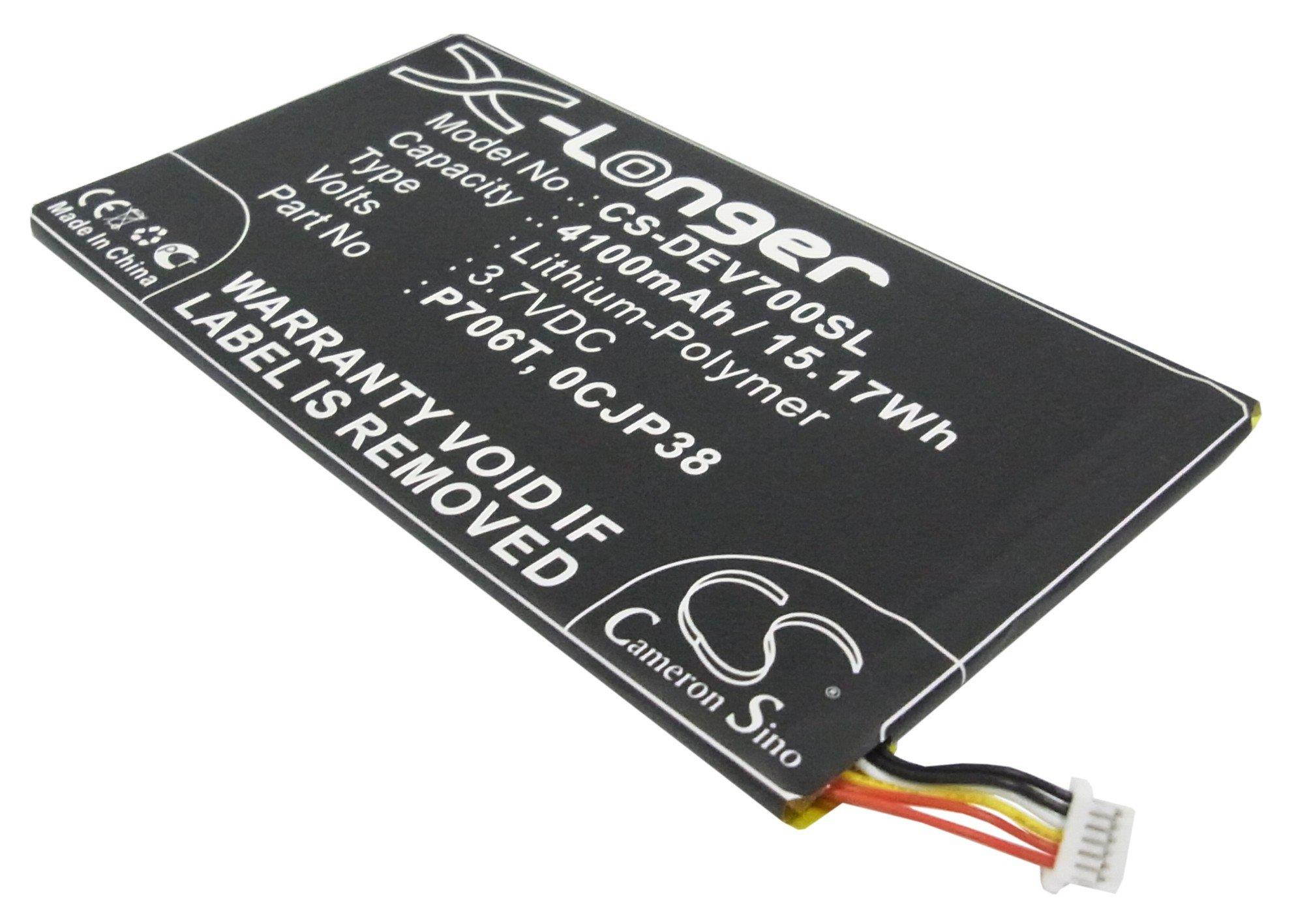 4100mAH / 15.17Wh Battery For DELL 0CJP38, 0DHM0J, P706T,