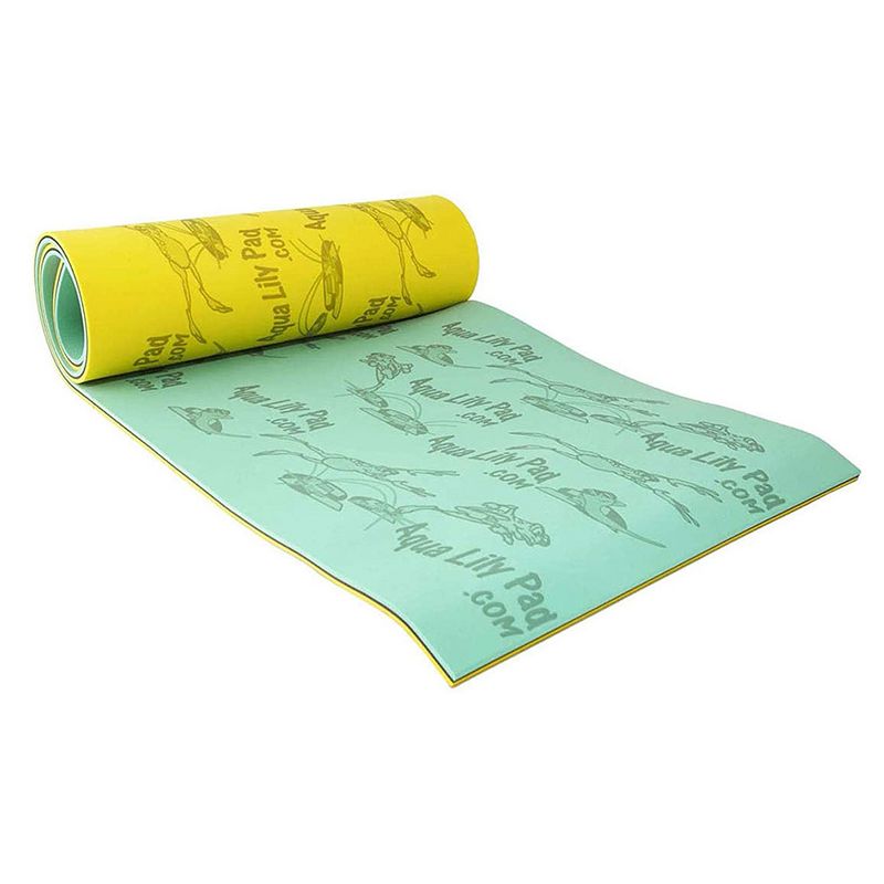 Aqua Lily Pad 15 Foot Bullfrog Water Playground Floating Foam Island with Dolphin Swimming Pool Noodle Foam Float for Kids, Aqua Marine