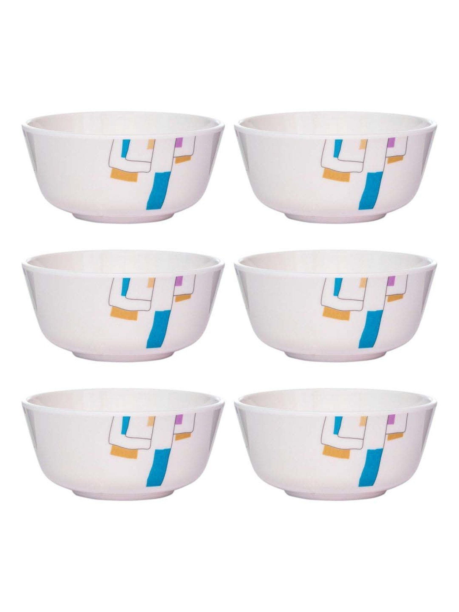Servewell Cityscape Melamine 10.5 cm Veg Bowl (0.24 L) - Set of 6