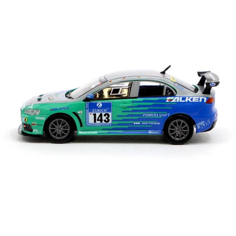Mitsubishi Lancer Evolution X #143 Nurburgring 24H (2010) "Falken Tires" 1/64 Diecast Model Car by Tarmac Works