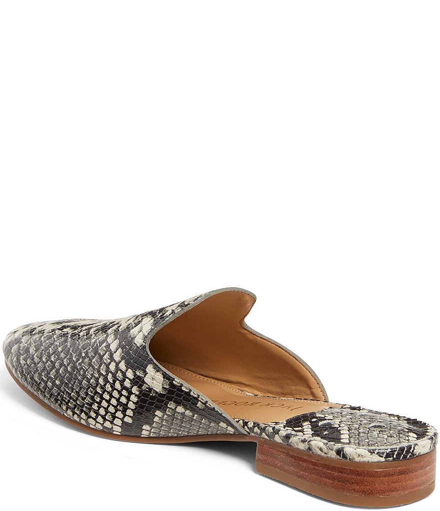 Jack Rogers Delaney Snake Print Leather Mules