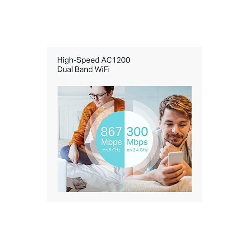 AC1200 WiFi Router Archer A5 Dual Band Wireless Internet Router 4 x 10100 Mbps Fast Ethernet Ports Supports Guest WiFi Access Point Mode IPv6 and Parental Controls