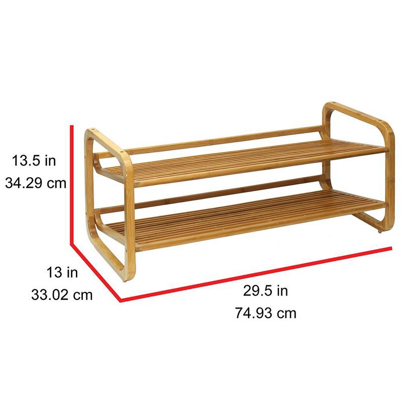 Oceanstar 2 Tier Bamboo Shoe Rack