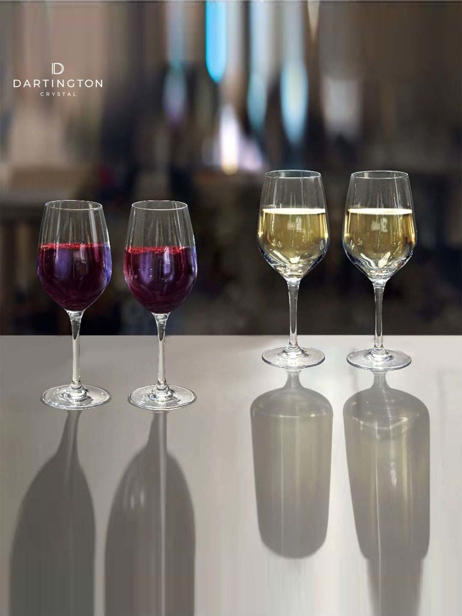 Dartington 4-Piece Transparent Medium Red & White Wine Glass Set