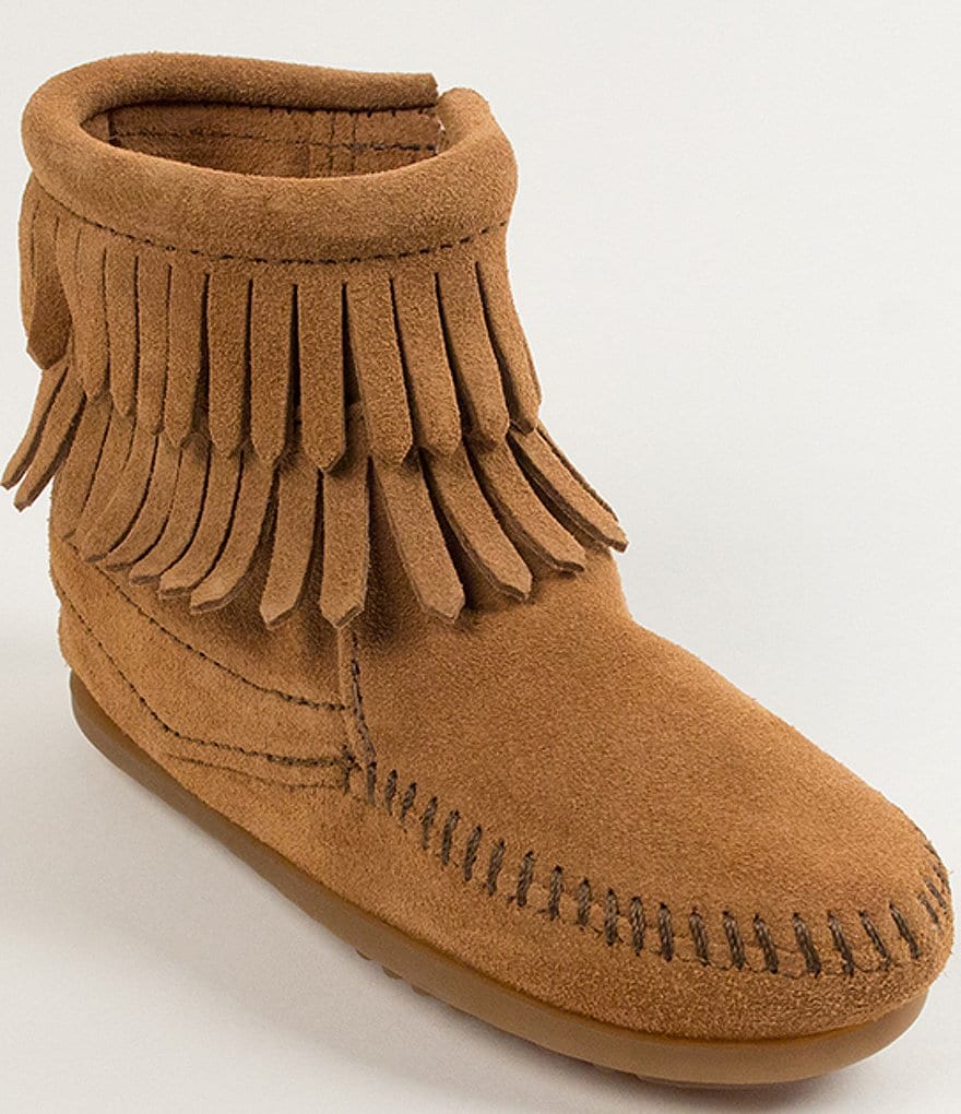 Minnetonka Girls' Double Fringe Suede Boots (Youth)