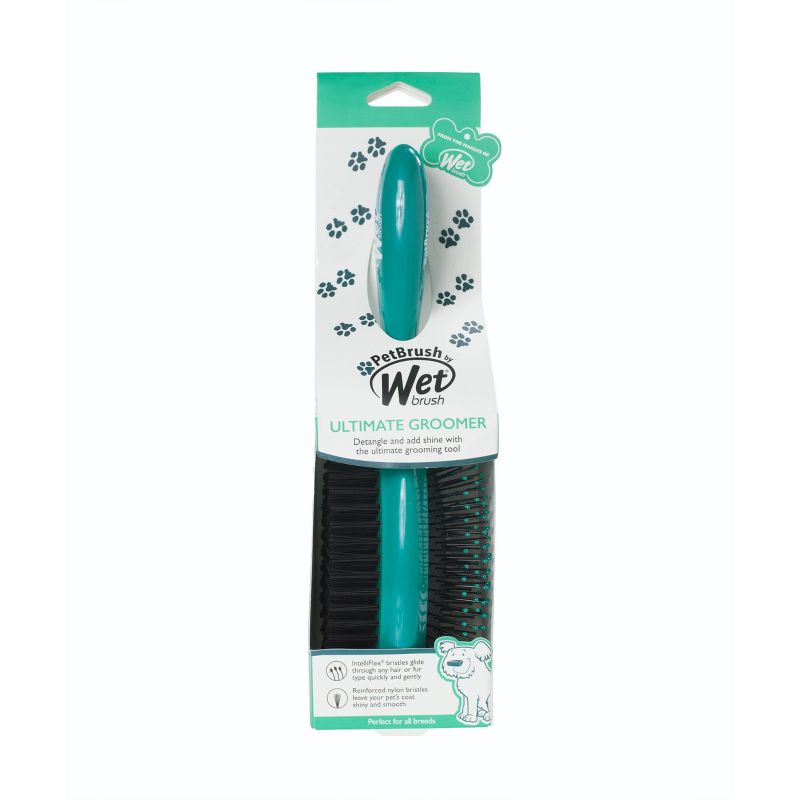 Pet Brush by Wet Brush Ultimate Groomer Double Sided Detangler Pet Grooming Tool - Teal