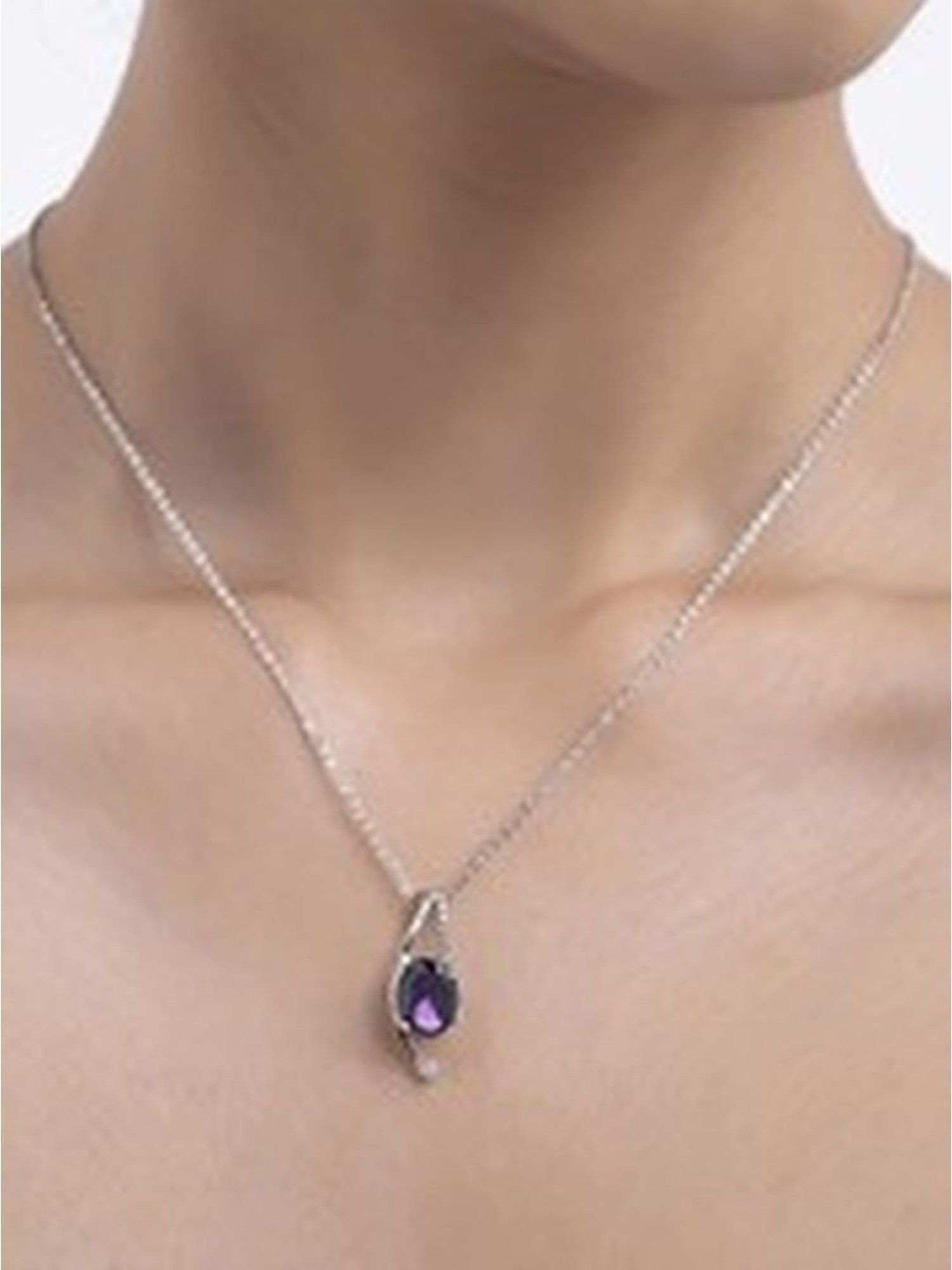 March by FableStreet 92.5 Sterling Silver Statement Amethyst Pendant for Women