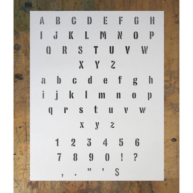 Stencil1 Industrial Font .5" - Letter Stencil 8.5" x 11"