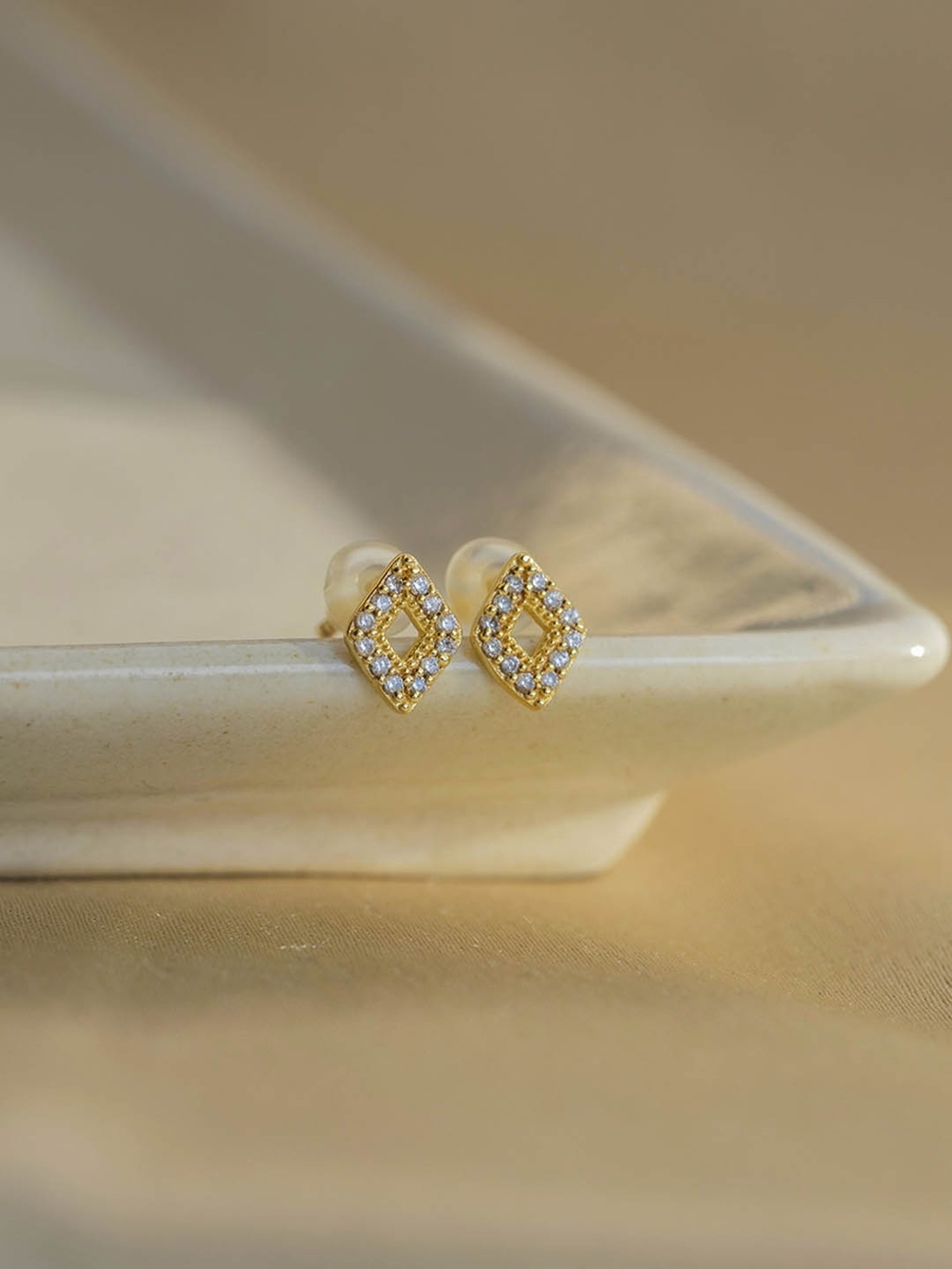 Perfectly Average Diamond Shape Studs for Women & Girls