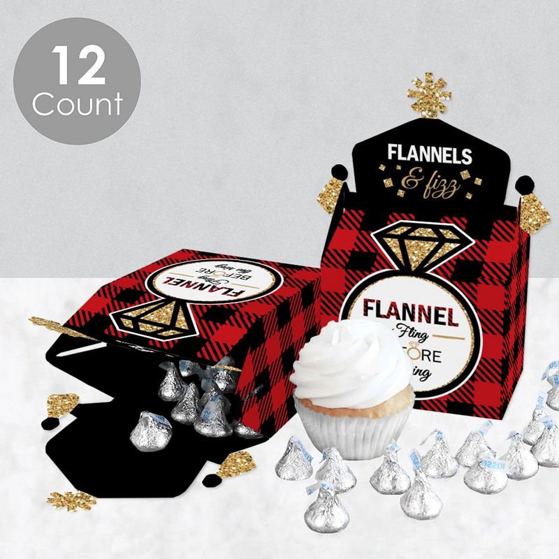 Big Dot of Happiness Pizza Party Time - Square Favor Gift Boxes - Baby Shower or Birthday Party Bow Boxes - Set of 12