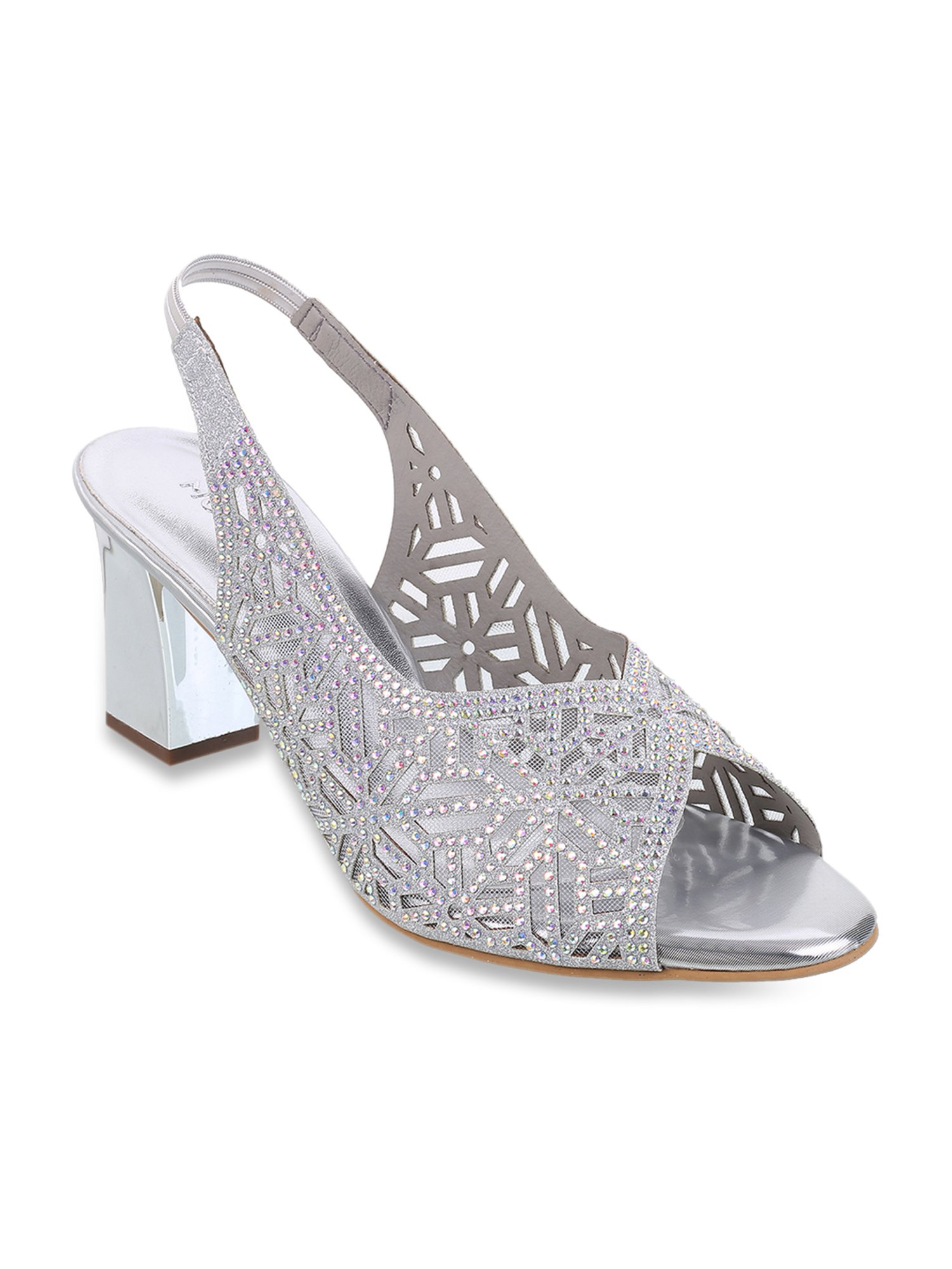 Mochi Women's Silver Sling Back Sandals