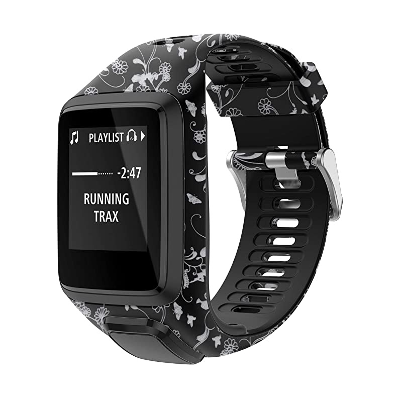 Bands for Tomtom Runner 23 StrapCompatible with Spark 3Golfer2AdventurerRubber Replacement Band for Screen ProtectorGPS Smart Watch AccessoriesElven