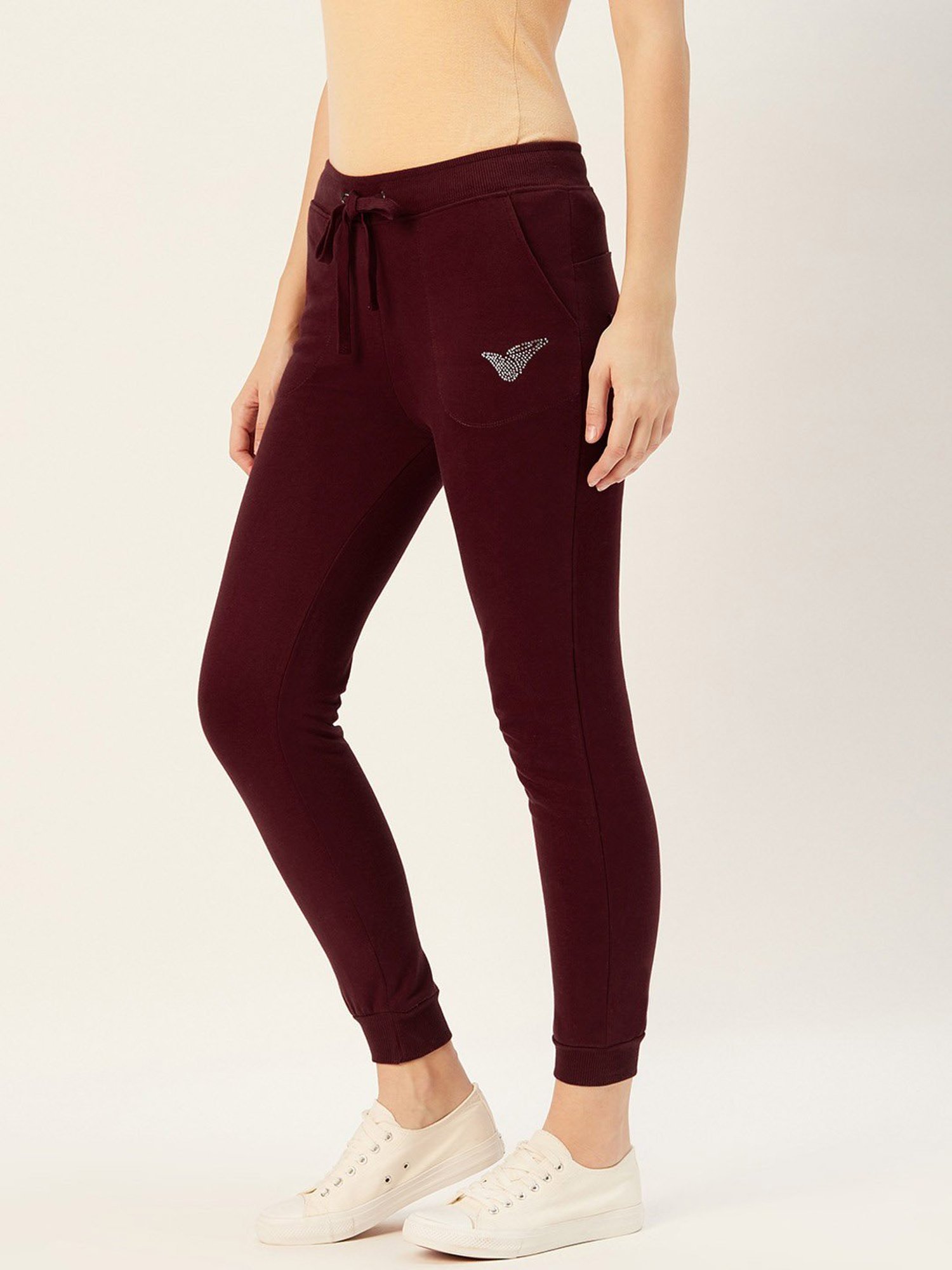 Sera Maroon Regular Fit Joggers