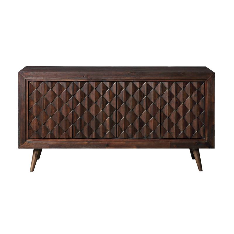 68" Jefferson 4 Door Media Credenza for TV Brown - Treasure Trove Accents