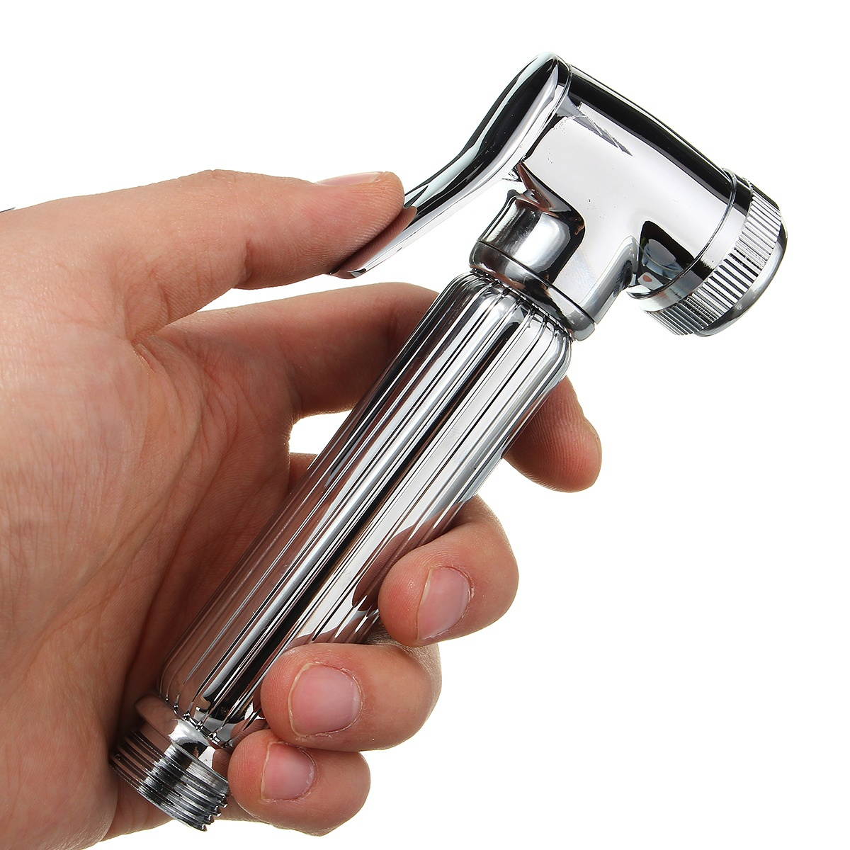 Brass Shattaf Douche Spray Bidet Toilet Shower Head Nozzle Holder Silver Bidet Cleaning Device #1