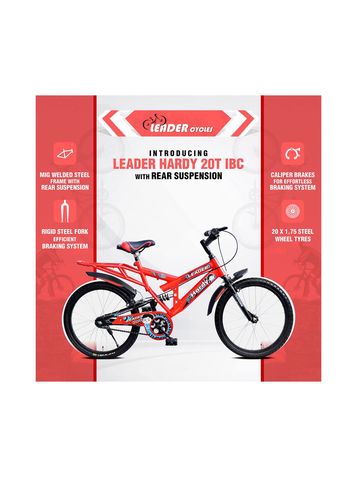 Leader Hardy Bicycles (Tomatto Red) Size - 20T