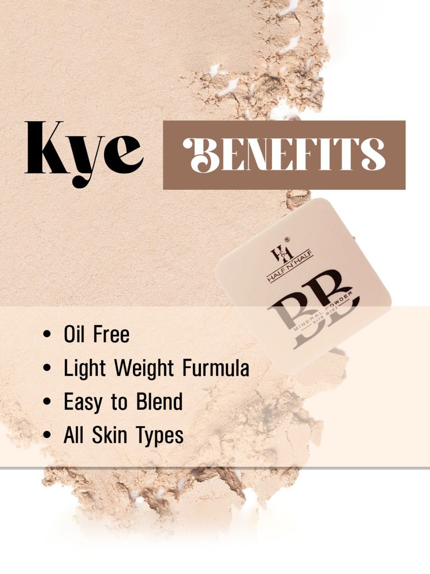 Half N Half BB Mineral Powder 03 Natural - 20 gm