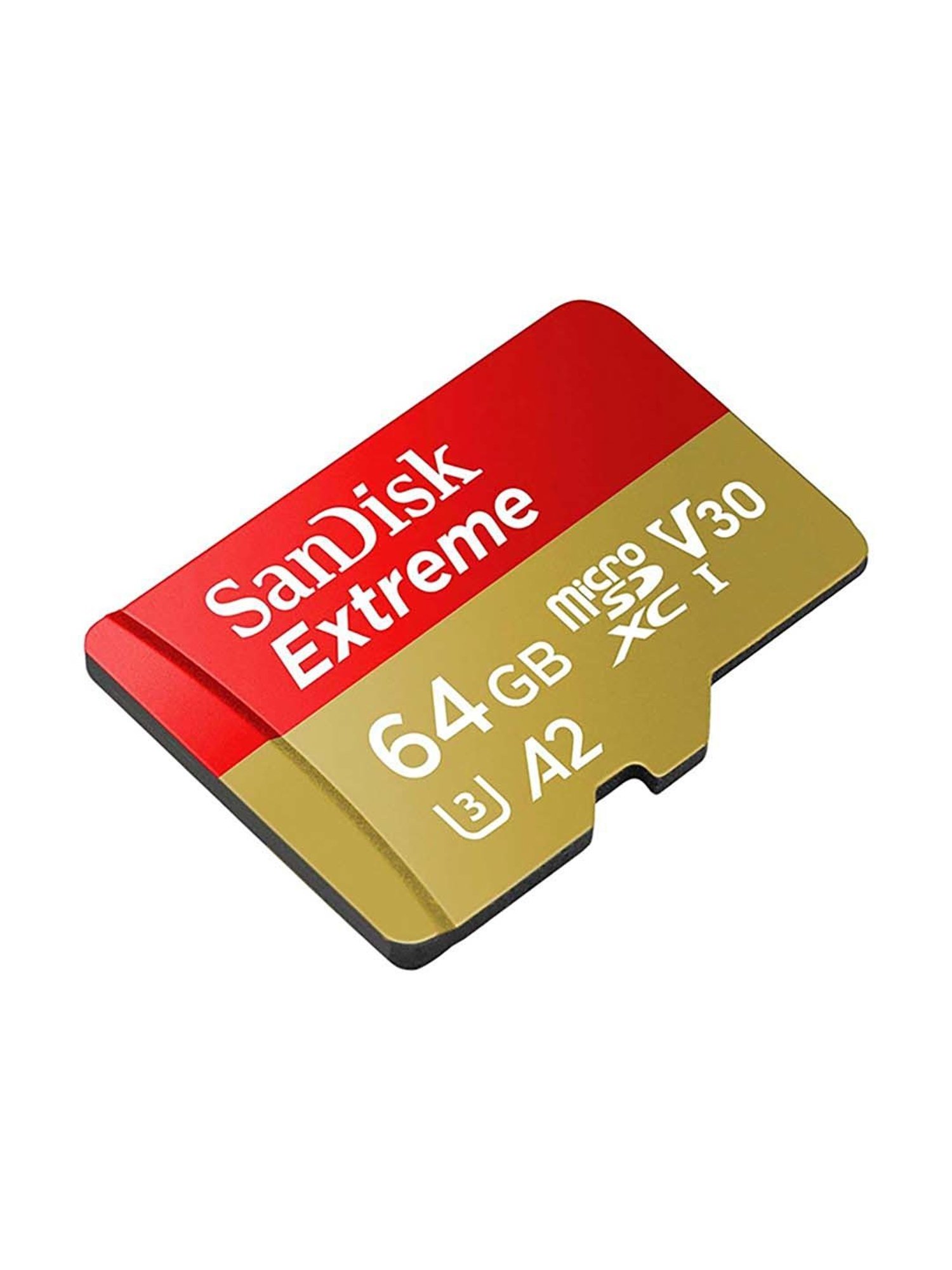 SanDisk Extreme microSD UHS I Card 64GB for 4K Video on Smartphones and Action Cameras (Red/Yellow)