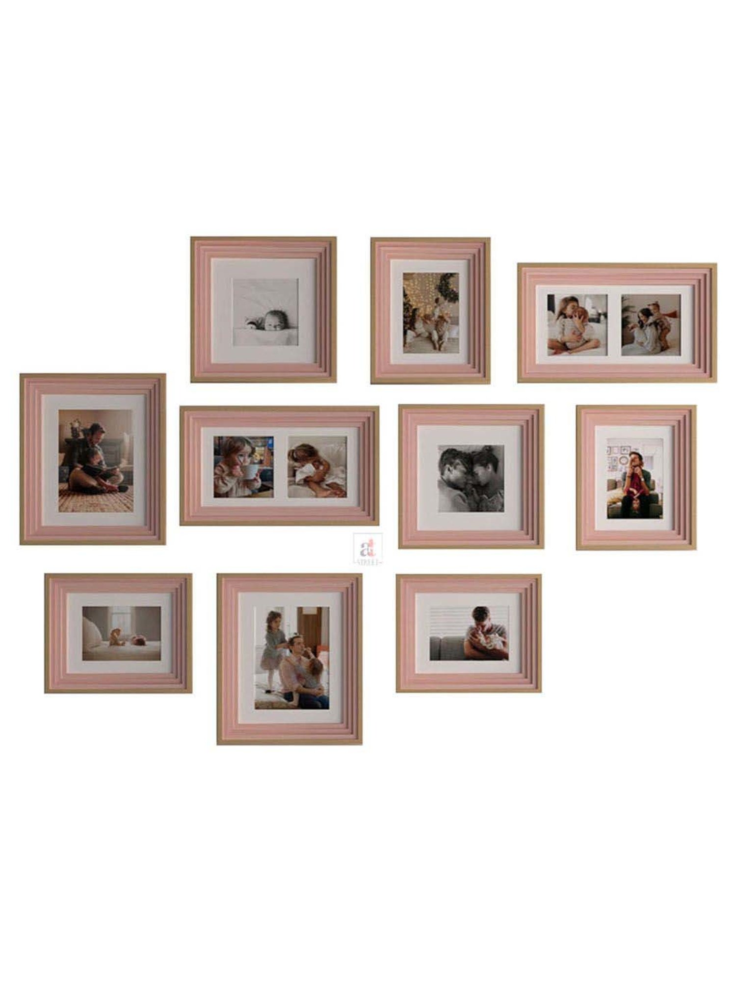 Art Street Allure Pink Wood Photo Frame - Set of 10