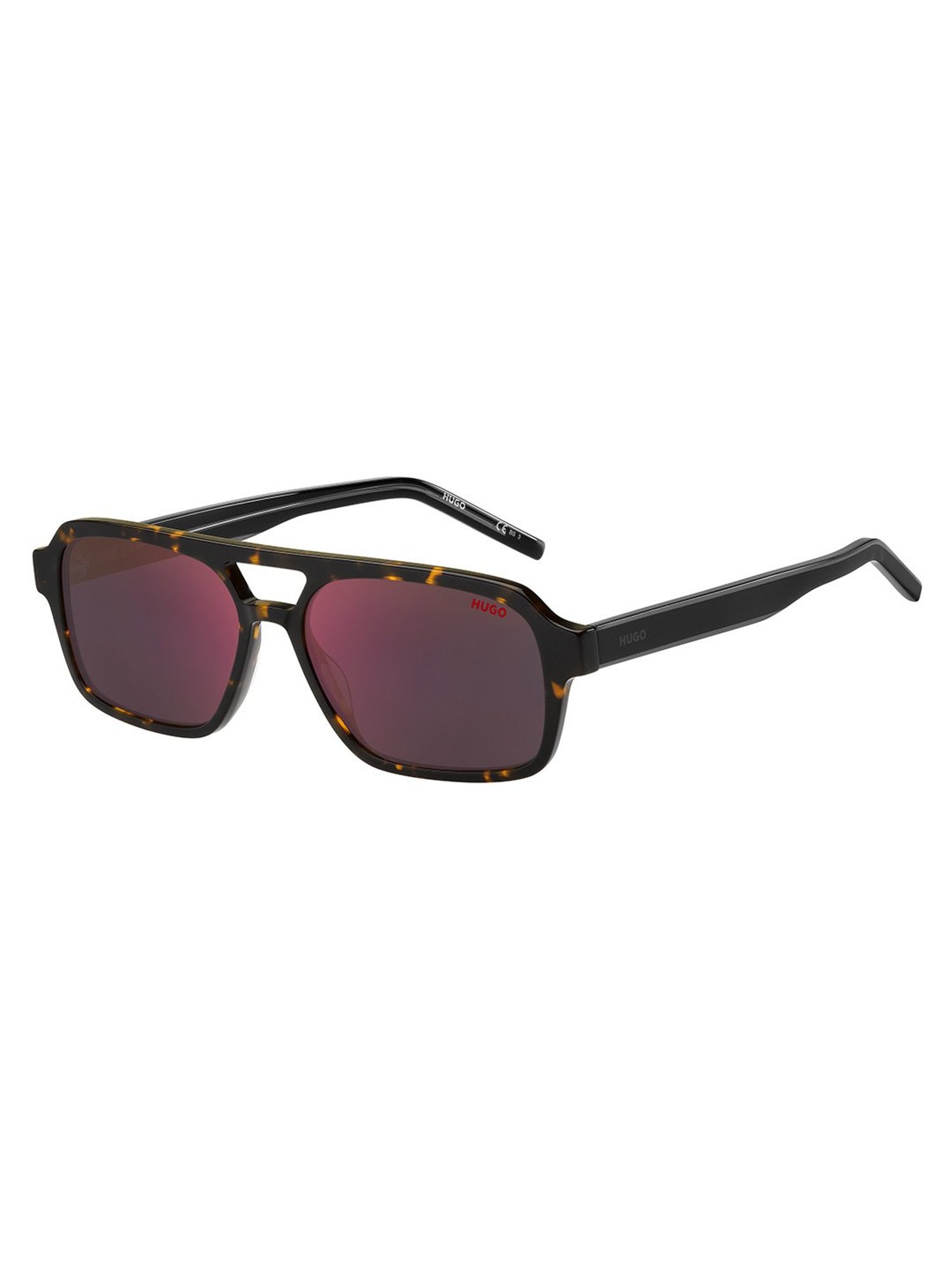 HUGO Red Rectangular Sunglasses for Men